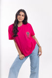 “Buri Nazar Tee” in Fuchsia Flame
